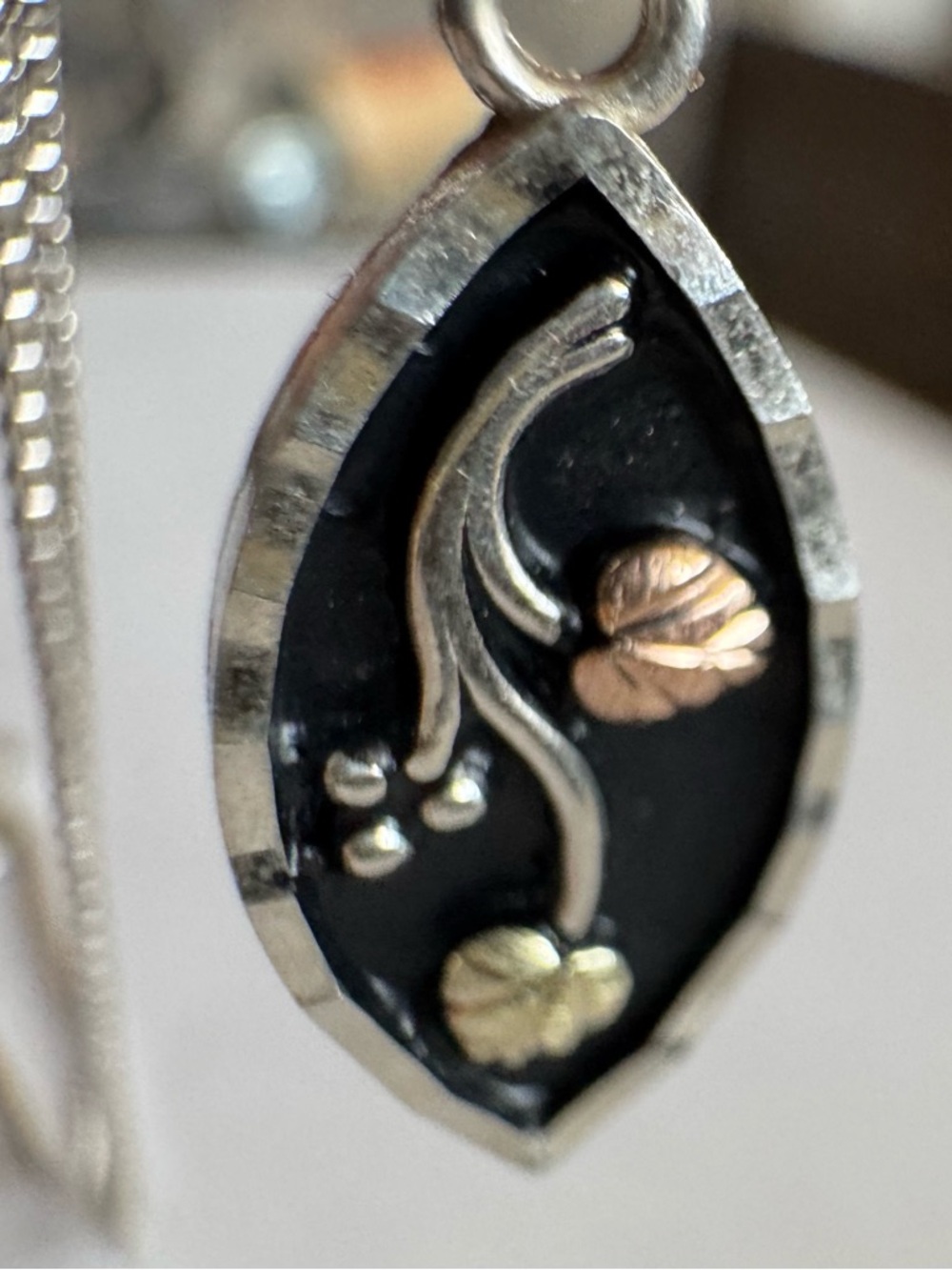 Coleman Black Hills Sterling Silver & Gold Small Teardrop Pendant